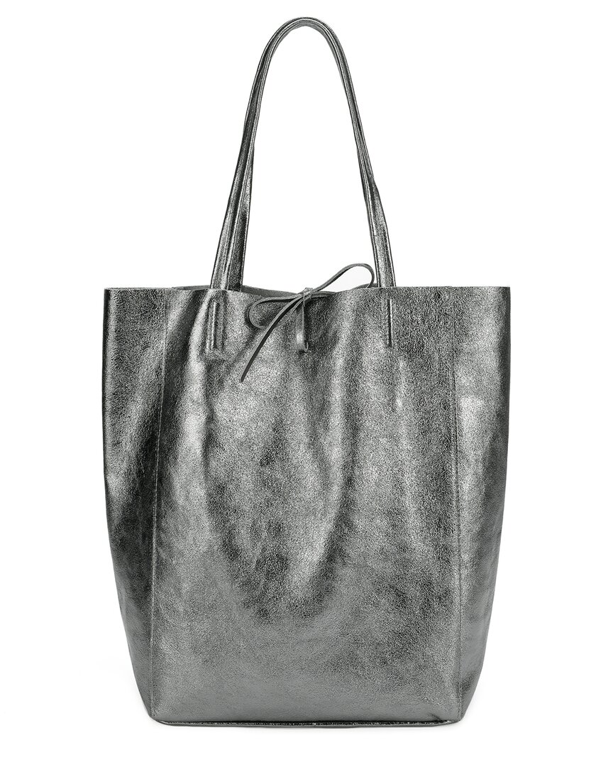Tiffany & Fred Paris Leather Tote In Gray