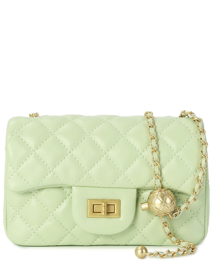 Tiffany & Fred Paris Quilted Leather Crossbody In Green