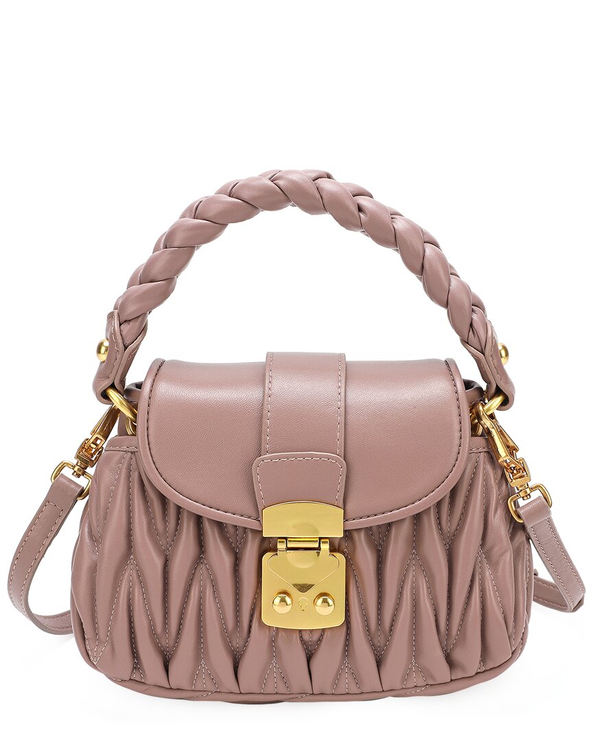 Tiffany & Fred Paris Quilted Leather Satchel In Pink