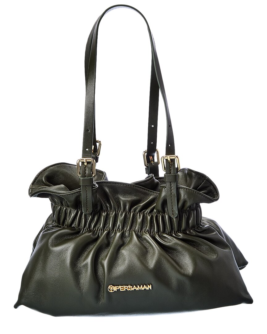Persaman New York Emily Leather Tote In Black