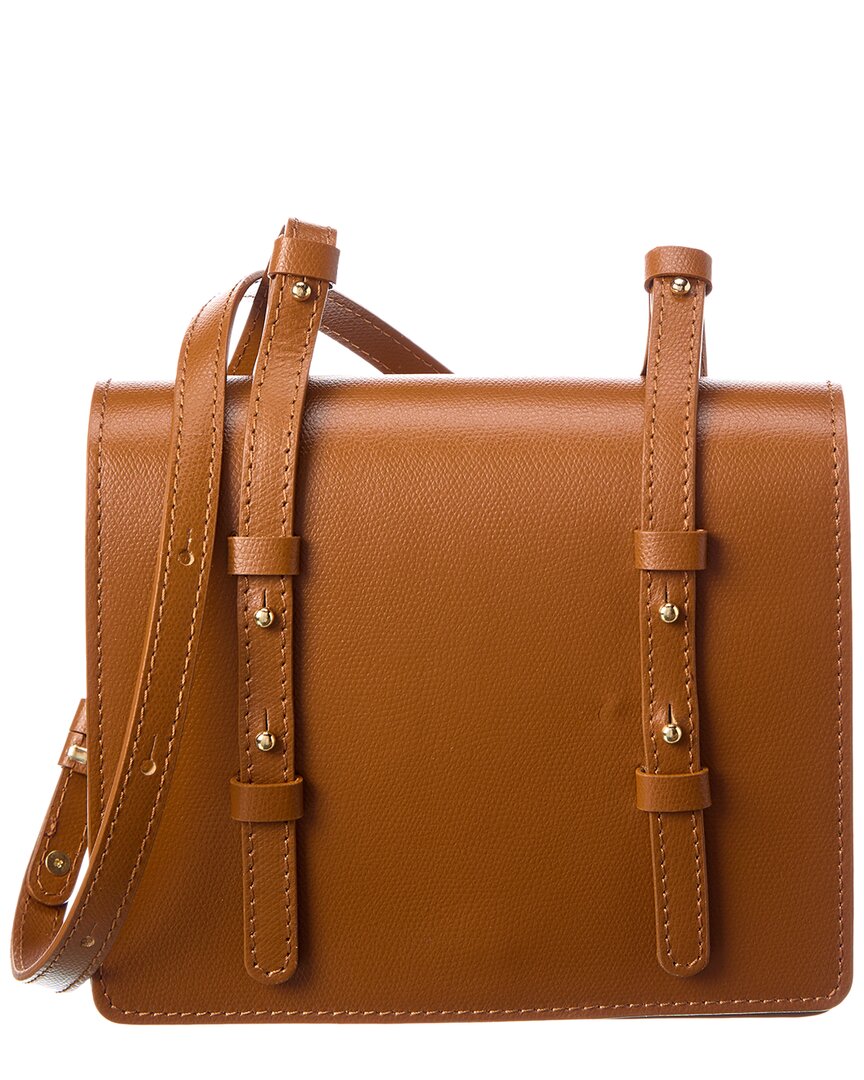 Persaman New York Denise Leather Satchel In Brown