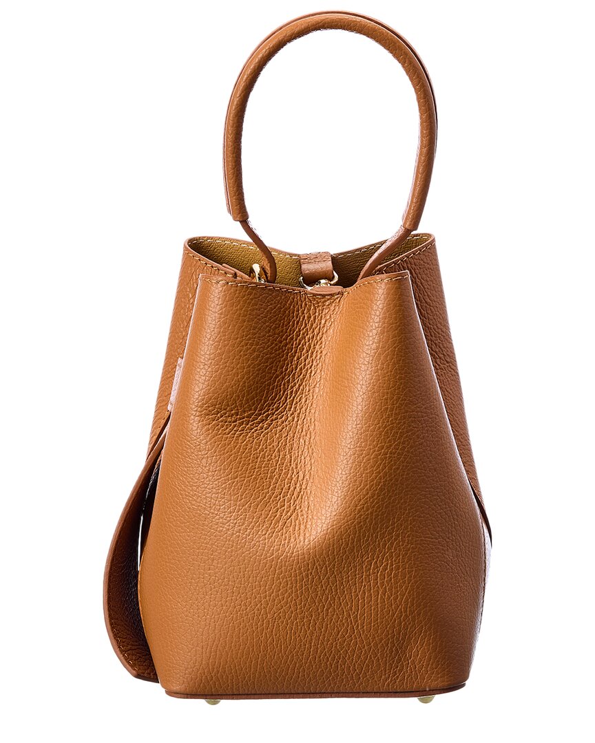 Persaman New York Elain Leather Bucket Bag In Brown