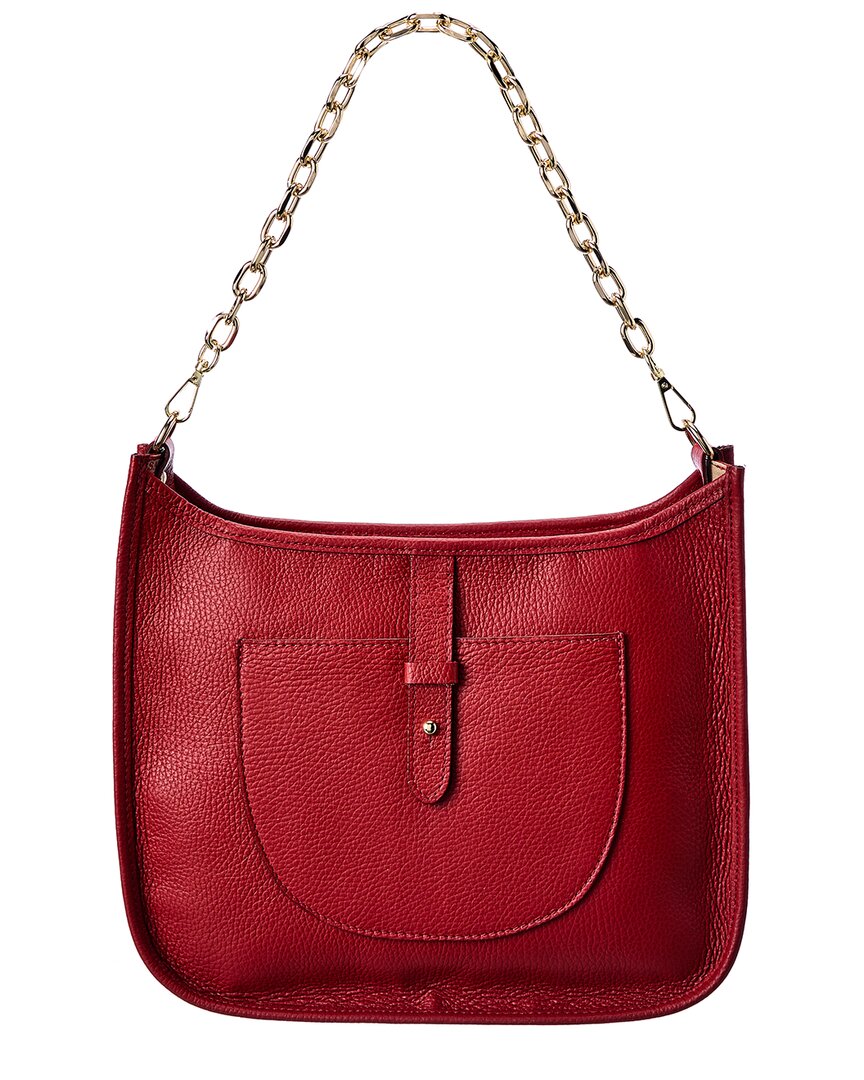 Persaman New York Gabrielle Leather Shoulder Bag In Red