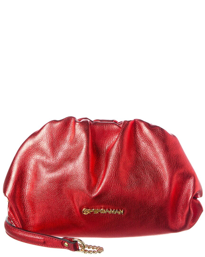 Persaman New York Anne Leather Crossbody In Red