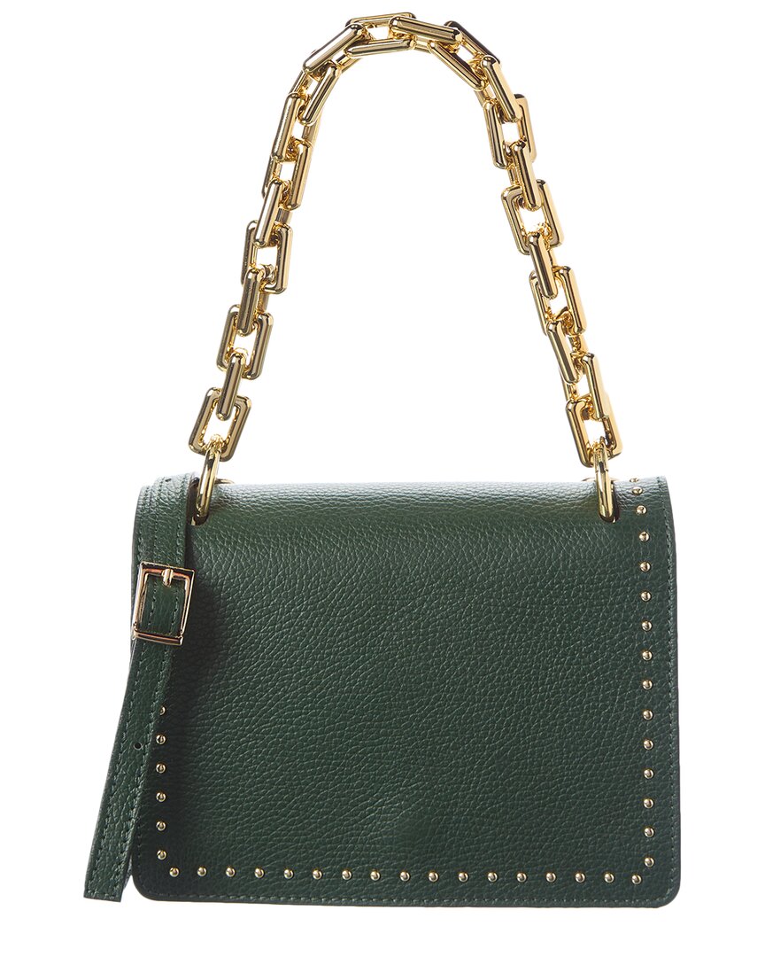 Persaman New York Brielle Studded Leather Crossbody In Green