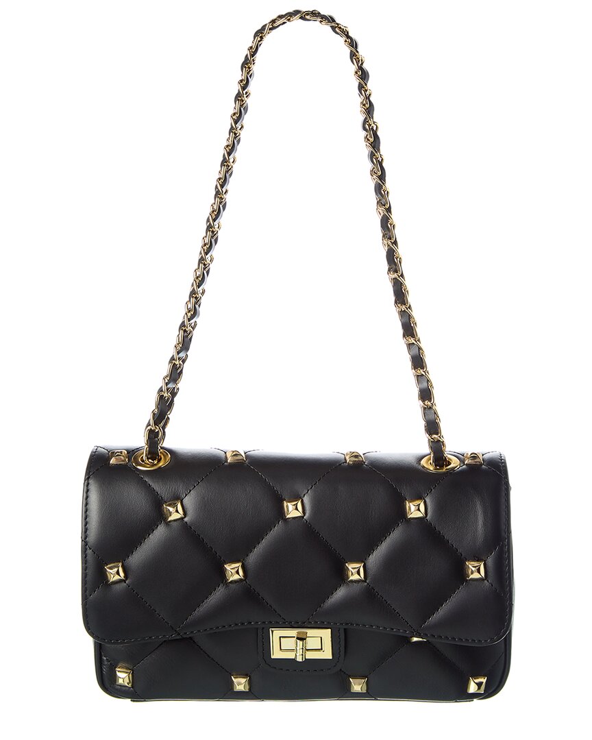 Persaman New York Claire Studded Quilted Leather Satchel In Black