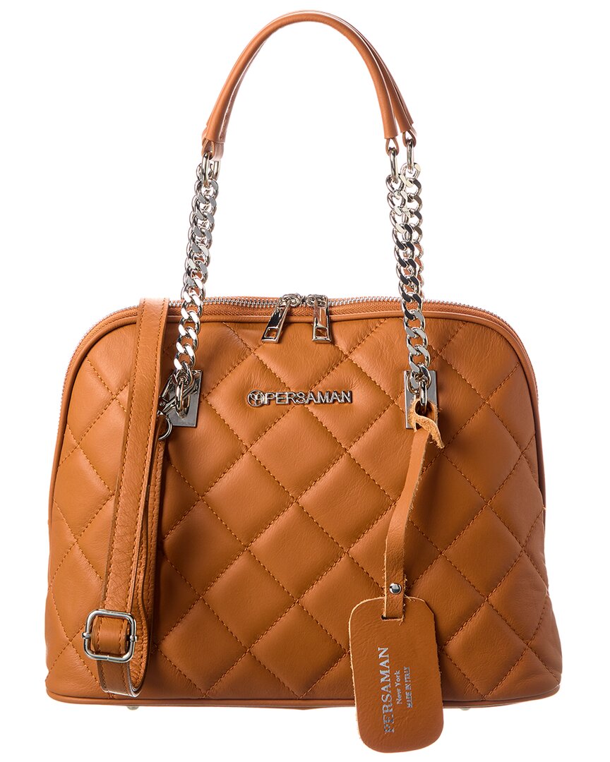 PERSAMAN NEW YORK FOSETTE QUILTED LEATHER TOTE