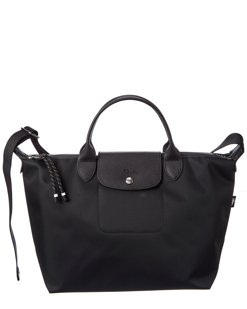 Longchamp Le Pliage Energy Strapped Small Tote Bag In Black
