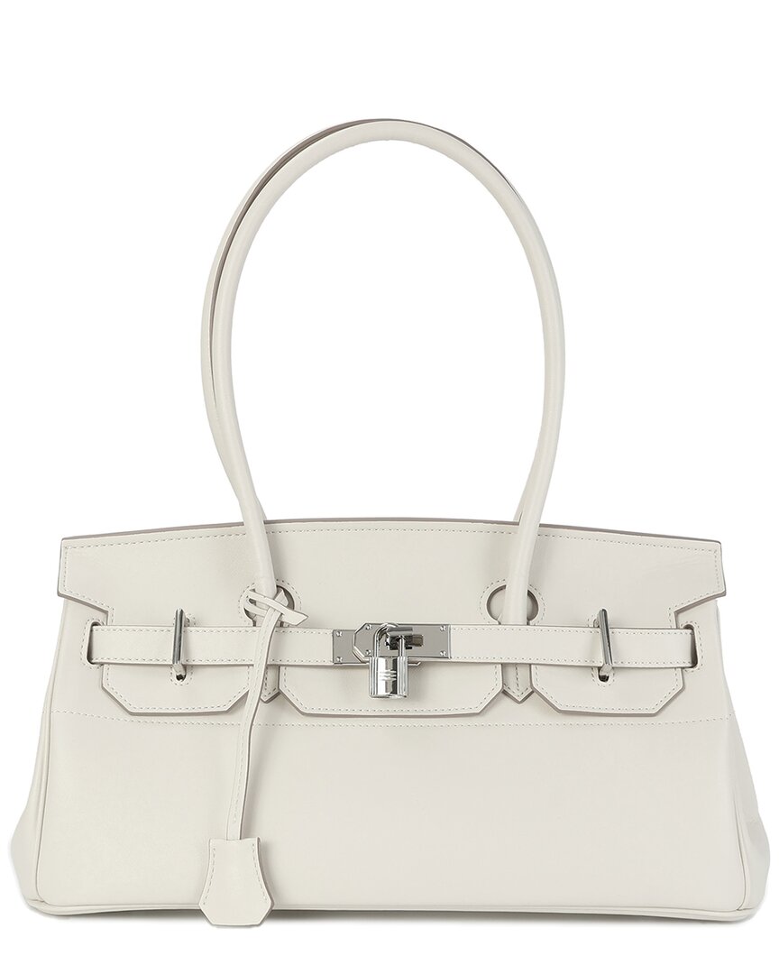 Tiffany & Fred Paris Structured Leather Top-handle Tote In White