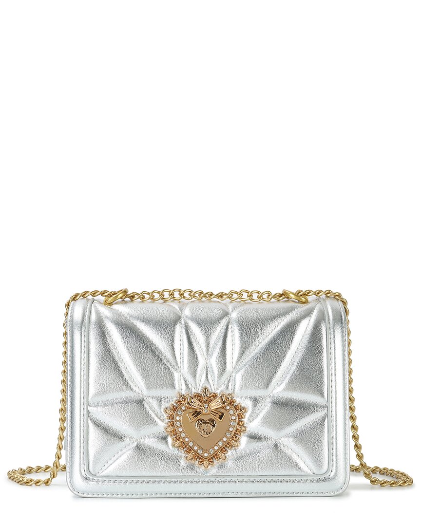 Tiffany & Fred Paris Tiffany & Fred Metallic Quilted Leather Shoulder Bag In Silver