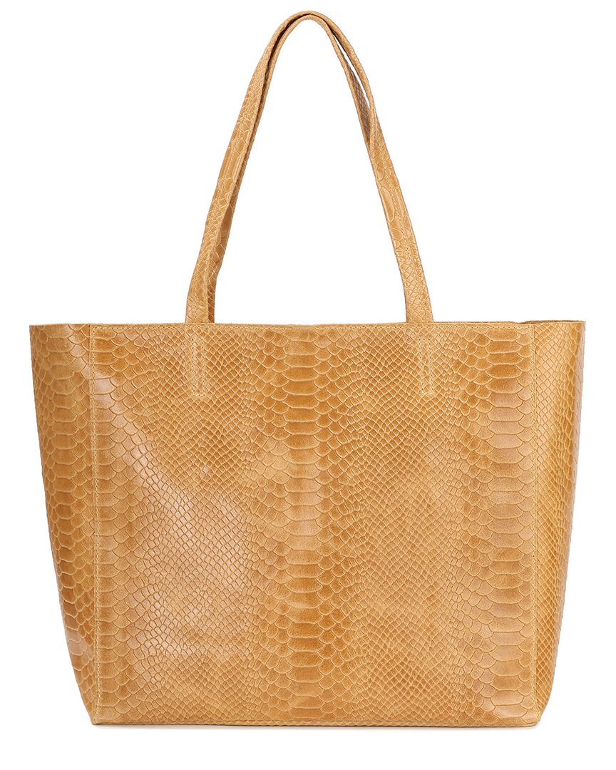 Tiffany & Fred Paris Tiffany & Fred Embossed Leather Tote In Yellow