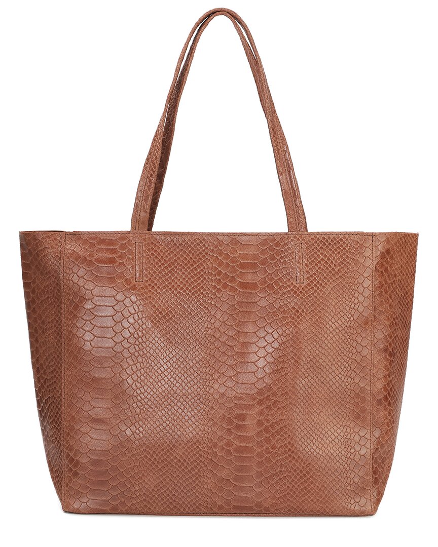 Tiffany & Fred Paris Tiffany & Fred Embossed Leather Tote In Brown