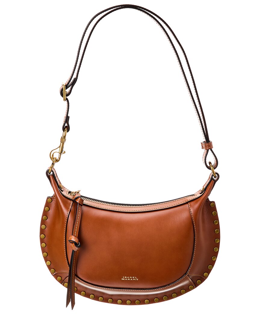 Isabel Marant Oskan Moon Leather Hobo Bag In Brown