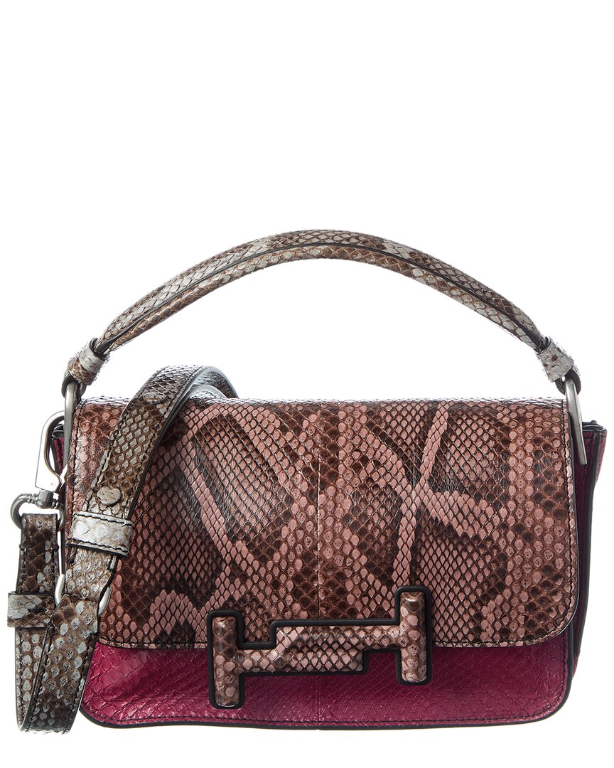 Tod's Python Shoulder Bag In Red