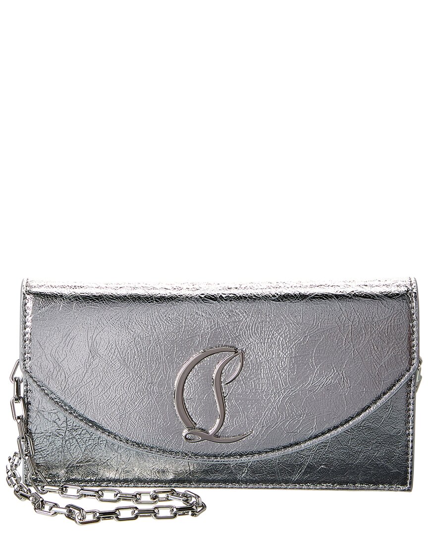 Christian Louboutin Loubi54 Leather Clutch In Gray