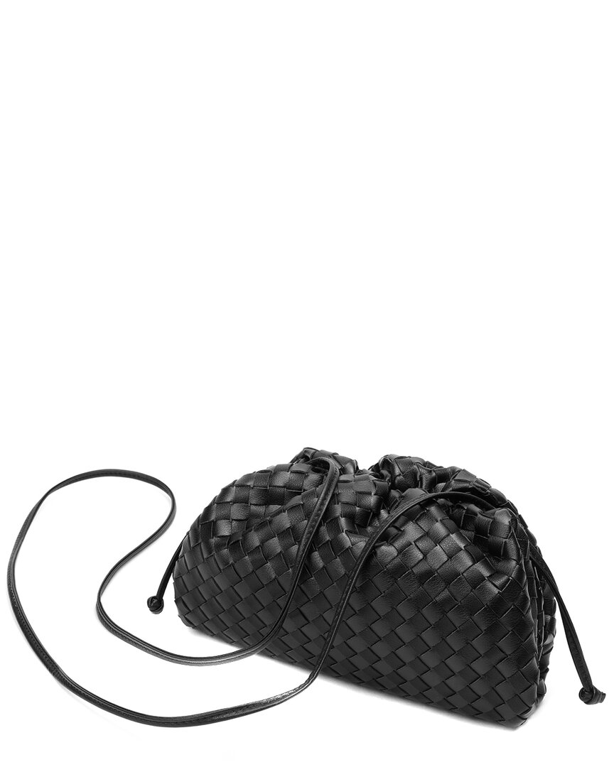 Tiffany & Fred Paris Woven Leather Pouch In Black