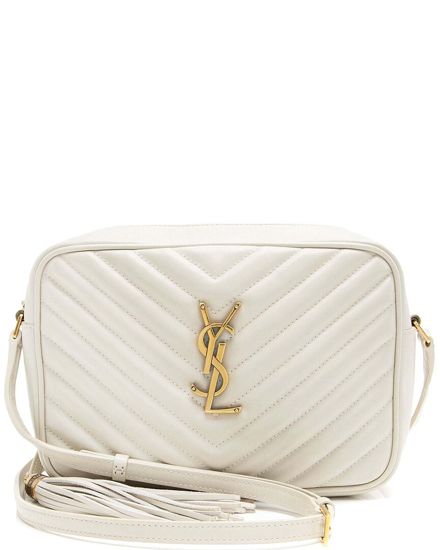 Saint Laurent Lou Cream Quilted Camera Bag