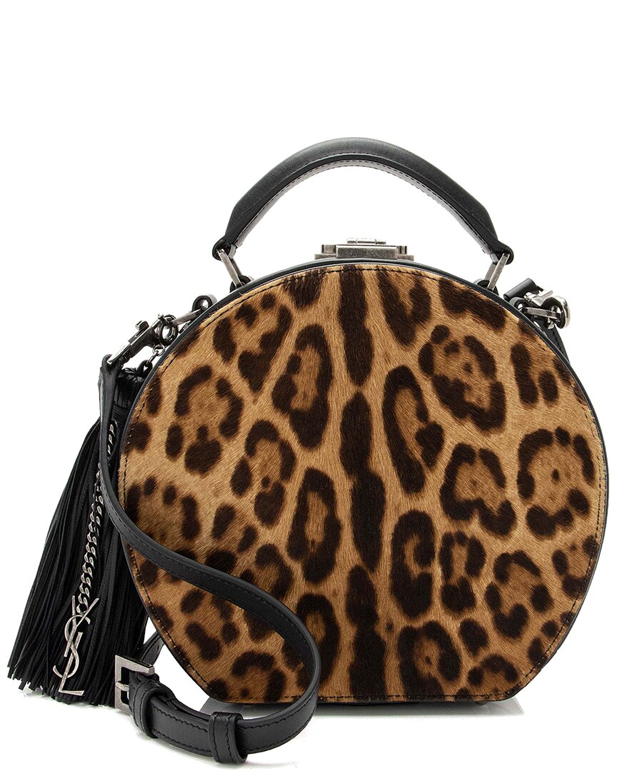 Saint Laurent Black Leather Ponyhair Mica Hatbox Small Crossbody (authentic  Pre-loved)