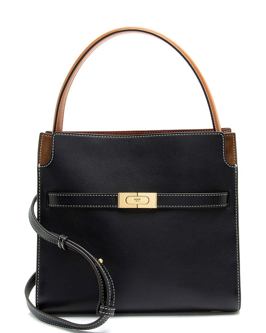 Tory Burch Black Leather Lee Radziwill Small Double Satchel (authentic Pre- Loved)