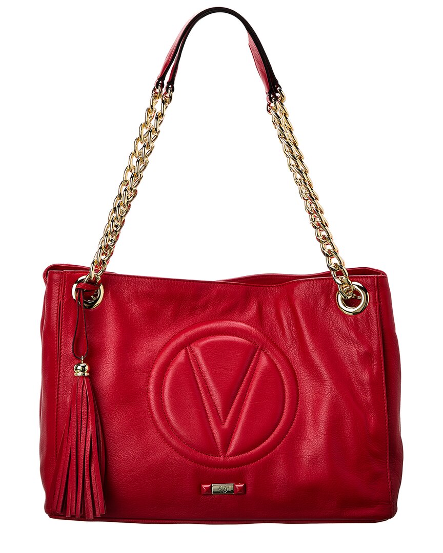 Shop Valentino By Mario Valentino Verra Signature Leather Shoulder Bag In Red
