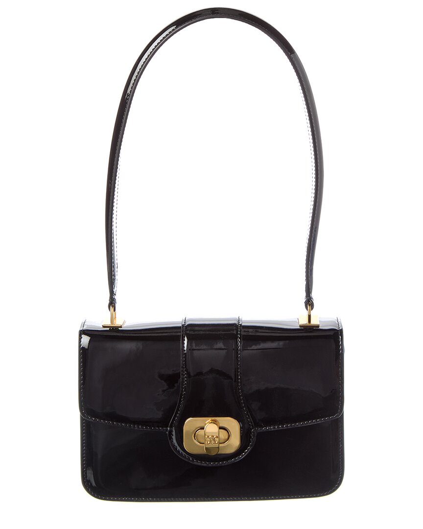 Celine Teen Josephine Patent Shoulder Bag In Black