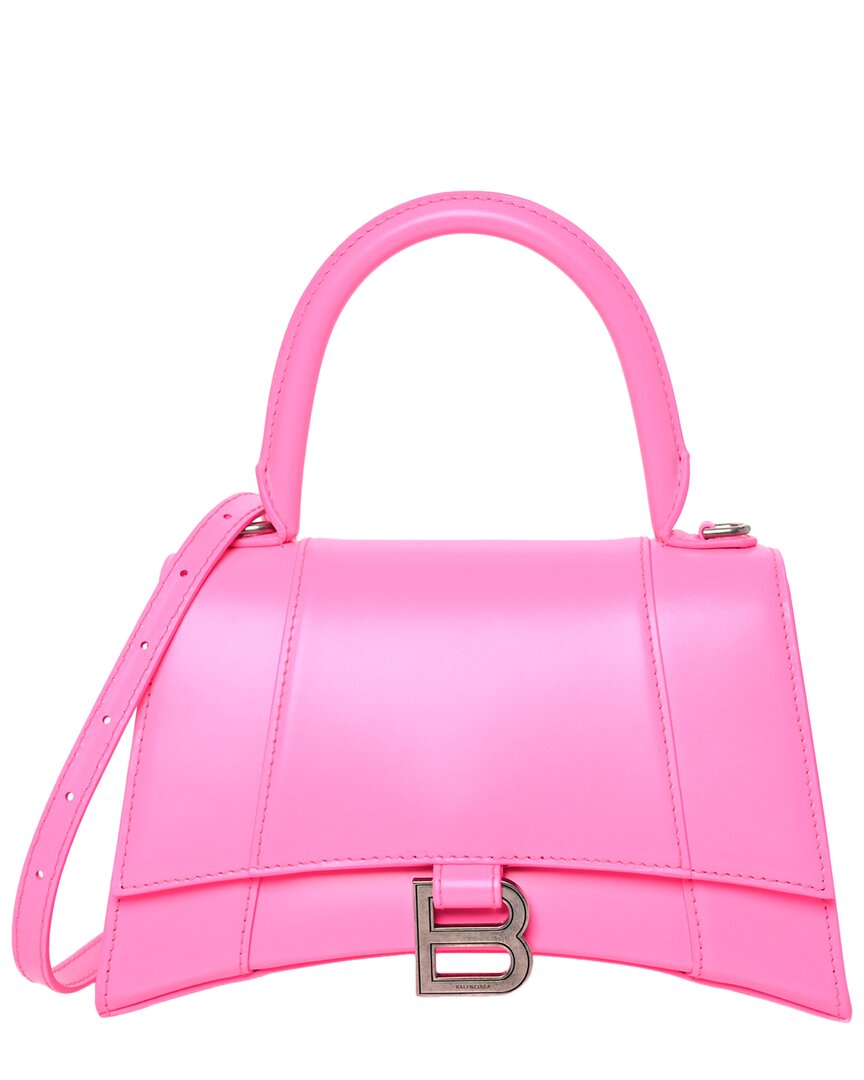 Balenciaga Fuchsia Box Calf Leather Small Hourglass Top Handle Bag (authentic Pre-loved)