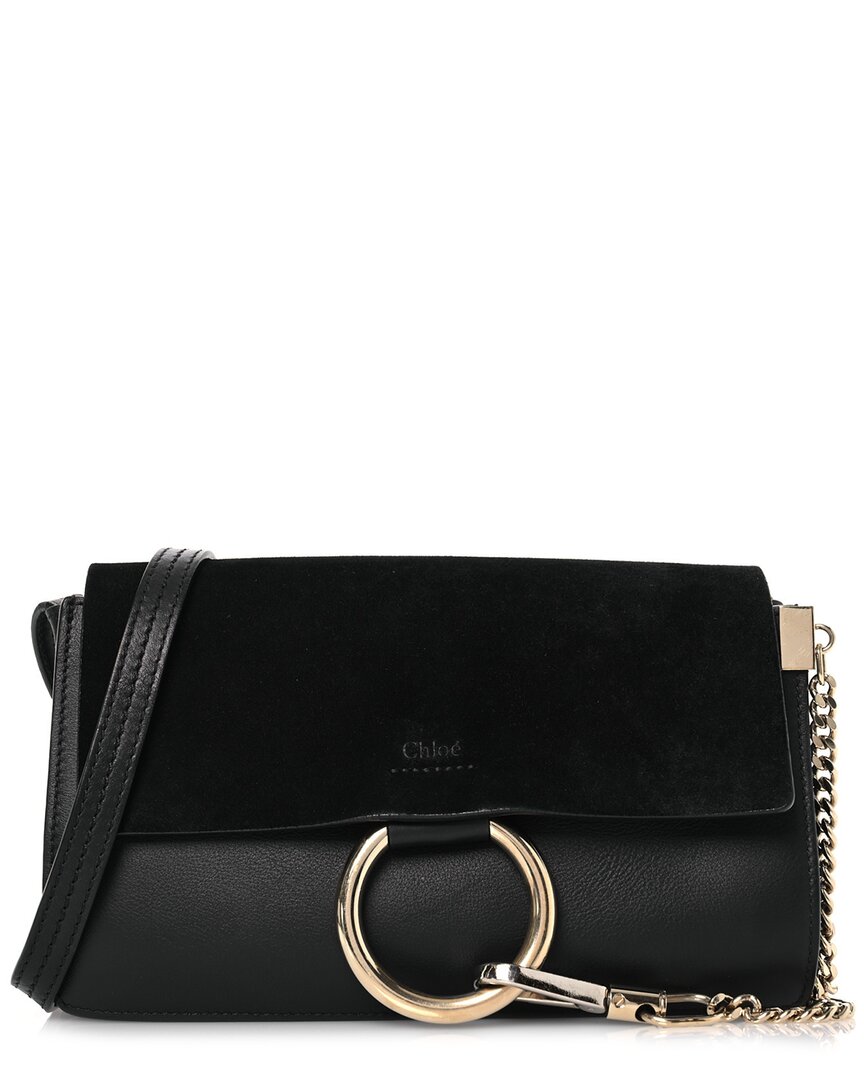 Chloé Black Suede Small Faye Shoulder Bag (authentic Pre-loved)