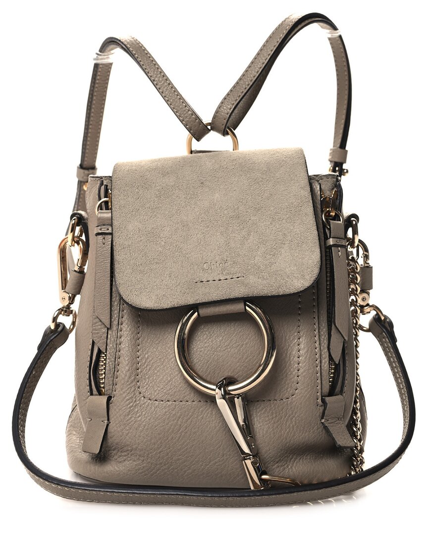 Chloé Motty Grey Leather Faye Backpack (authentic Pre-loved)