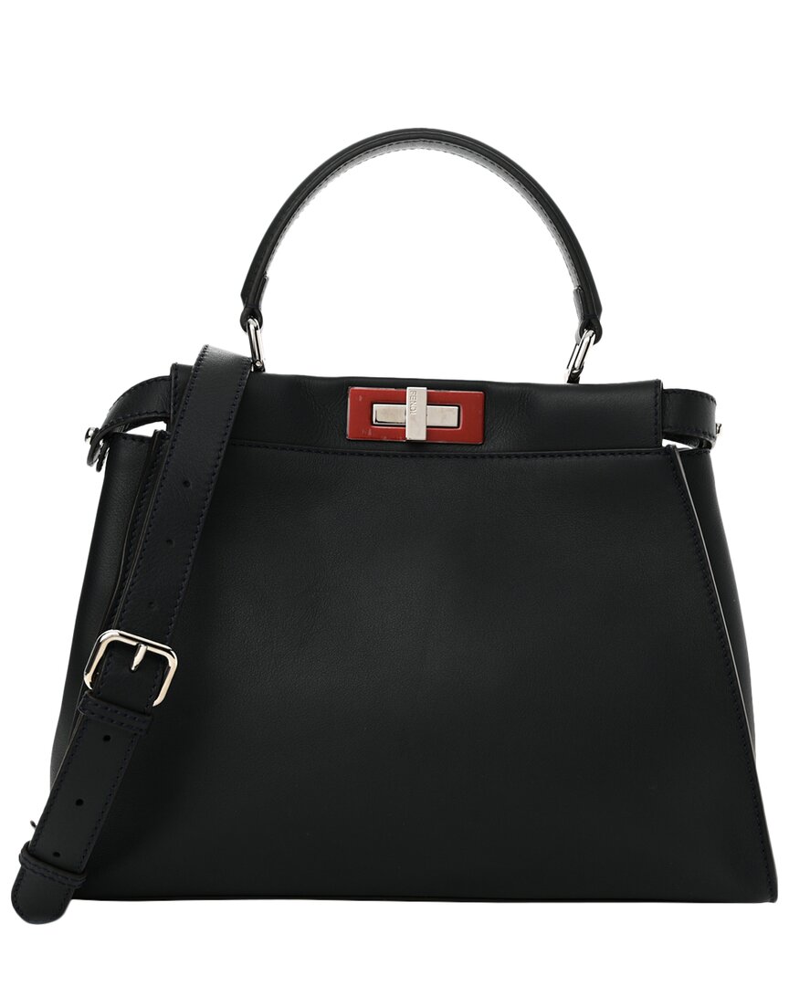 Fendi Ardesia Nappa Leather Peekaboo Iconic Satchel (authentic Pre-loved)
