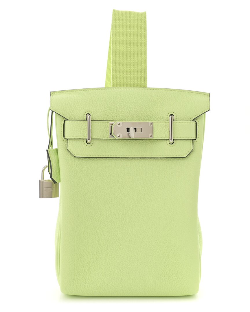 Pre-owned Hermes Hermès Absinthe Togo Leather Hac A Dos Pm Backpack (authentic Pre-loved)