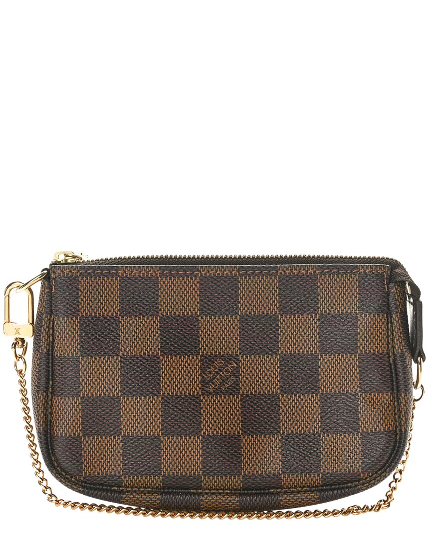 Pre-owned Louis Vuitton Brown Damier Ebene Coated Canvas Mini Pochette Accessoires (authentic Pre-loved)