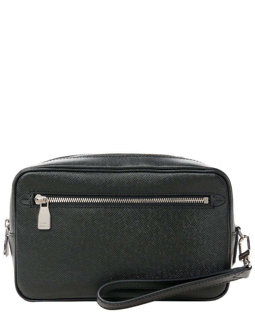 Pre-owned Louis Vuitton Black Taiga Leather Pochette Kasai (authentic Pre-loved)