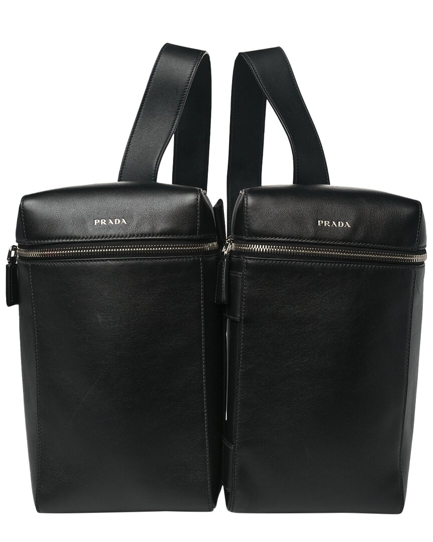 Prada Black Nappa Leather Twin Convertible Backpack (authentic Pre-loved)