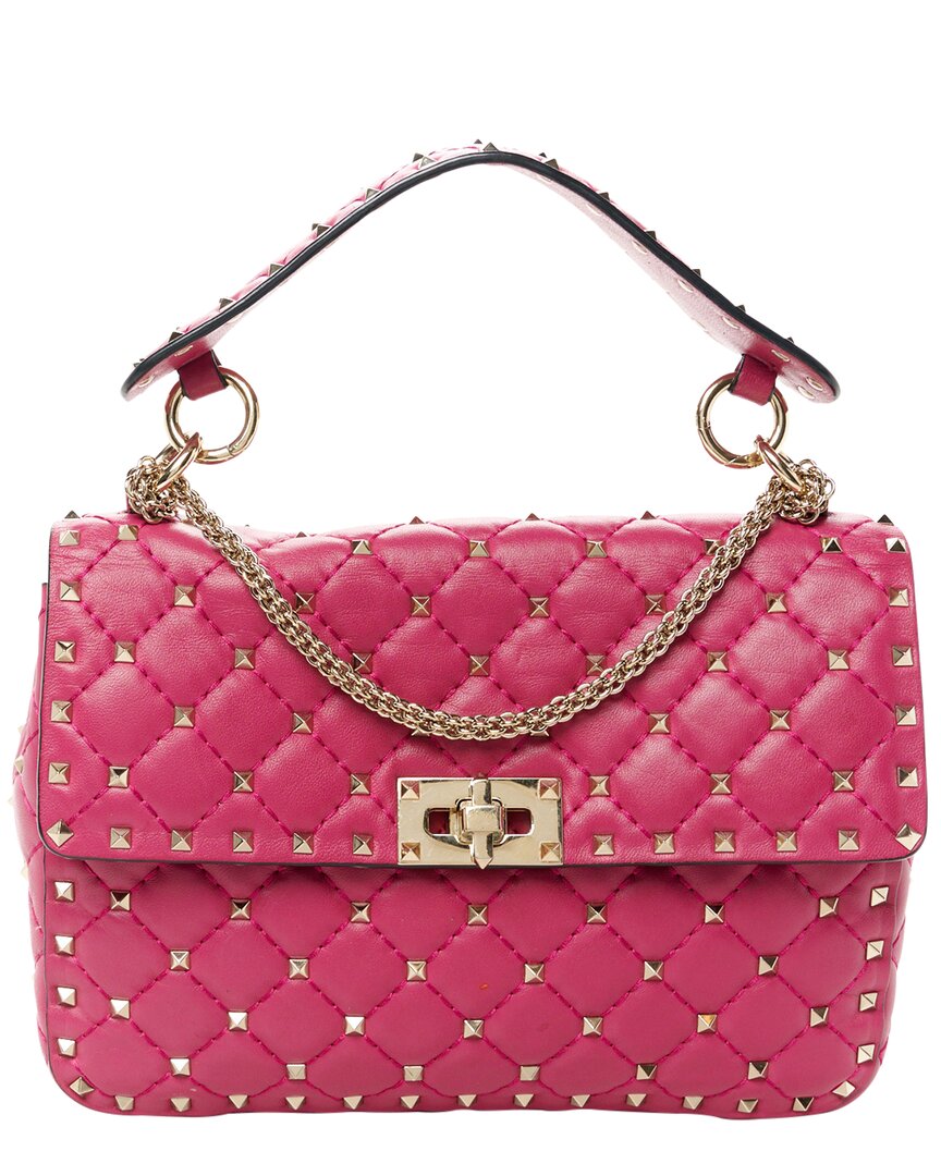 Valentino Cyclamen Nappa Leather Medium Rockstud Spike Shoulder Bag (authentic  Pre-loved) In Pink