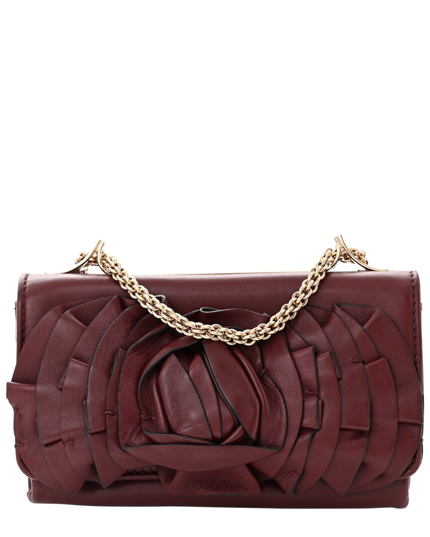 Valentino Cerise Nappa Leather Atelier 03 Rose Edition Small Chain Shoulder Bag (authentic Pre-love