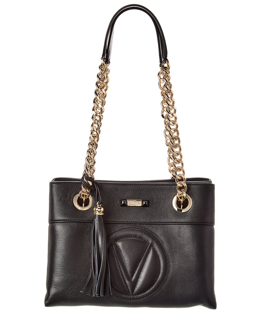Valentino By Mario Valentino Kali Signature Leather Shoulder Bag In Black