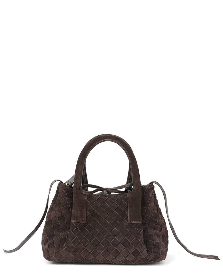 Tiffany & Fred Paris Woven Suede Tote In Gray