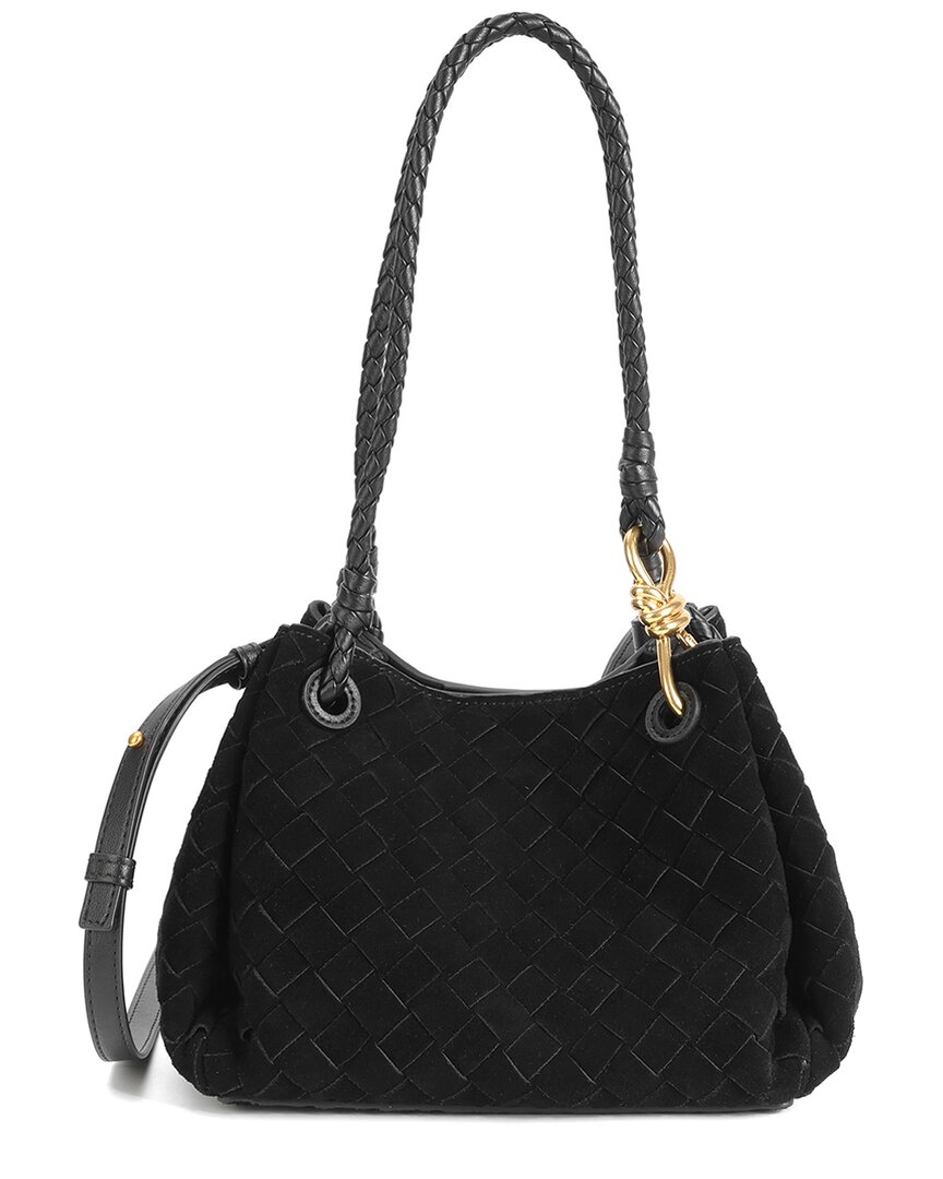 Tiffany & Fred Paris Woven Leather Shoulder Bag In Black