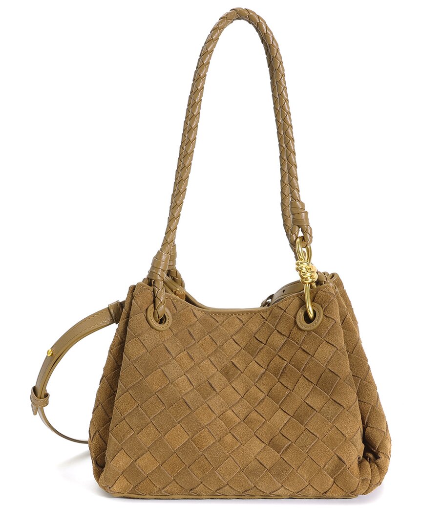 Tiffany & Fred Paris Woven Leather Shoulder Bag In Brown