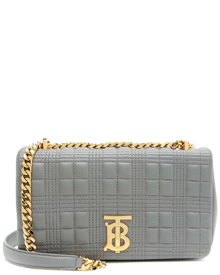 Burberry Grey Quilted Lambskin Tb Lola Chain Small Crossbody (authentic Pre-  Loved) In Gray