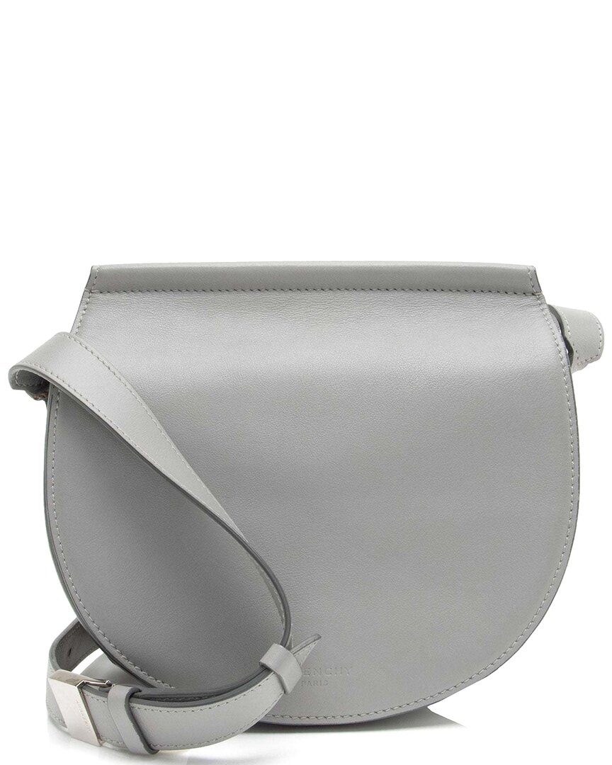 Givenchy Grey Calfskin Infinity Saddle Mini Bag (authentic Pre-loved) In Gray