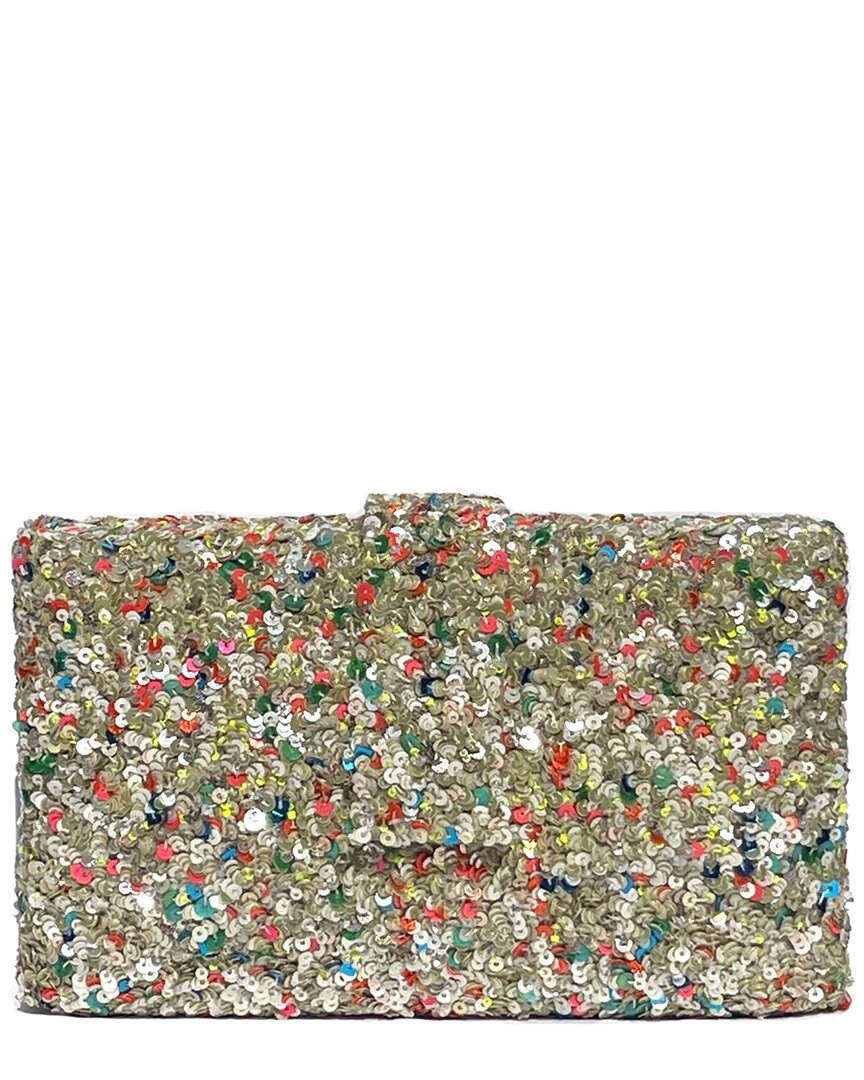 Simitri Sprinkled Donut Clutch In White