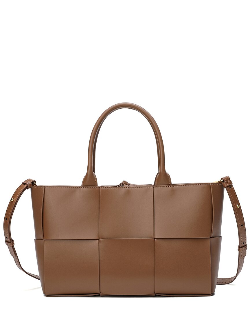 TIFFANY & FRED TIFFANY & FRED PARIS WOVEN SMOOTH LEATHER TOTE