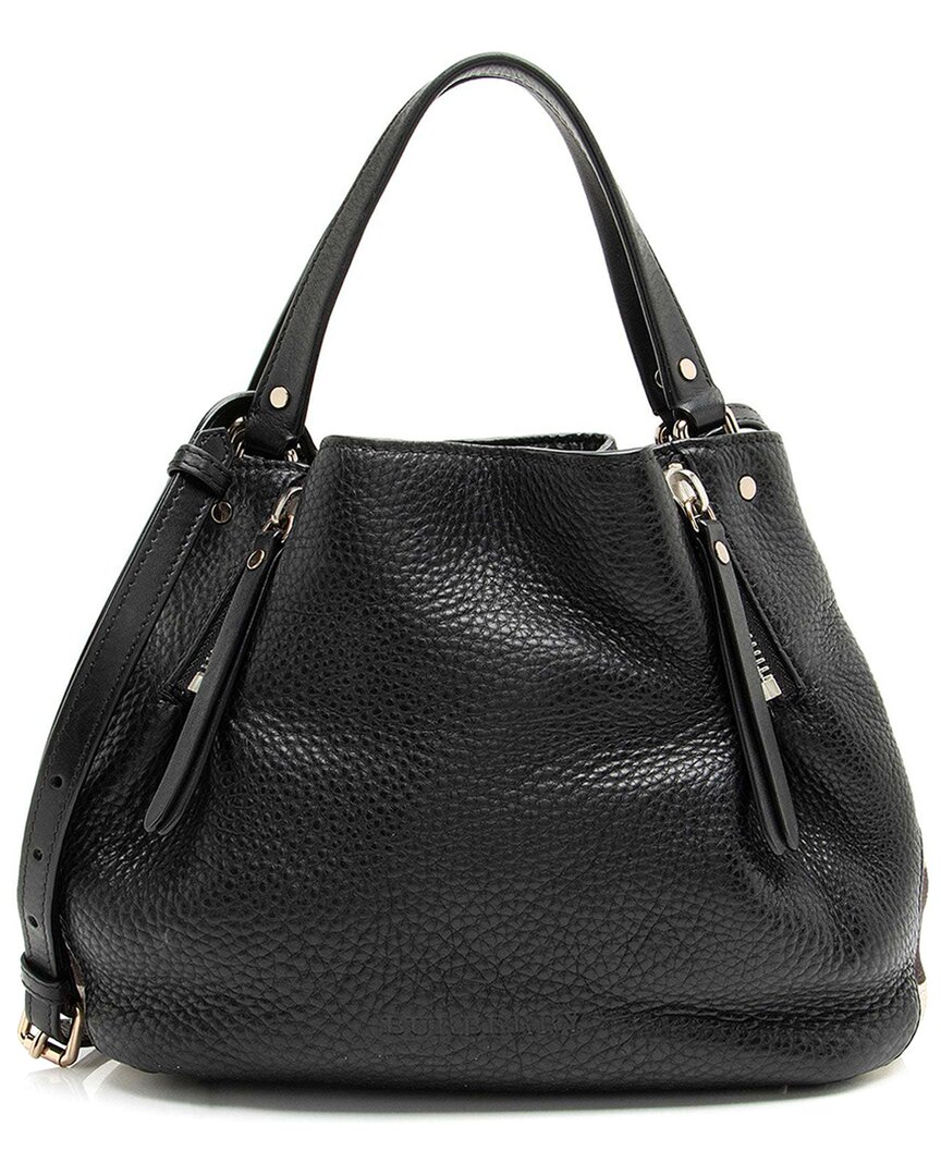 Burberry Black Calfskin House Check Maidstone Small Shoulder Bag (authentic Pre-loved)