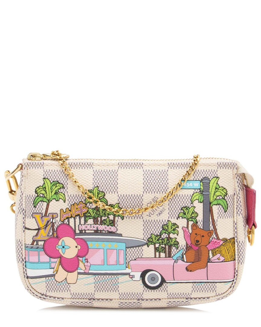 Pre-owned Louis Vuitton Damier Azur Limited Edition Vivienne Hollywood Mini Pochette Accessoires (authentic P