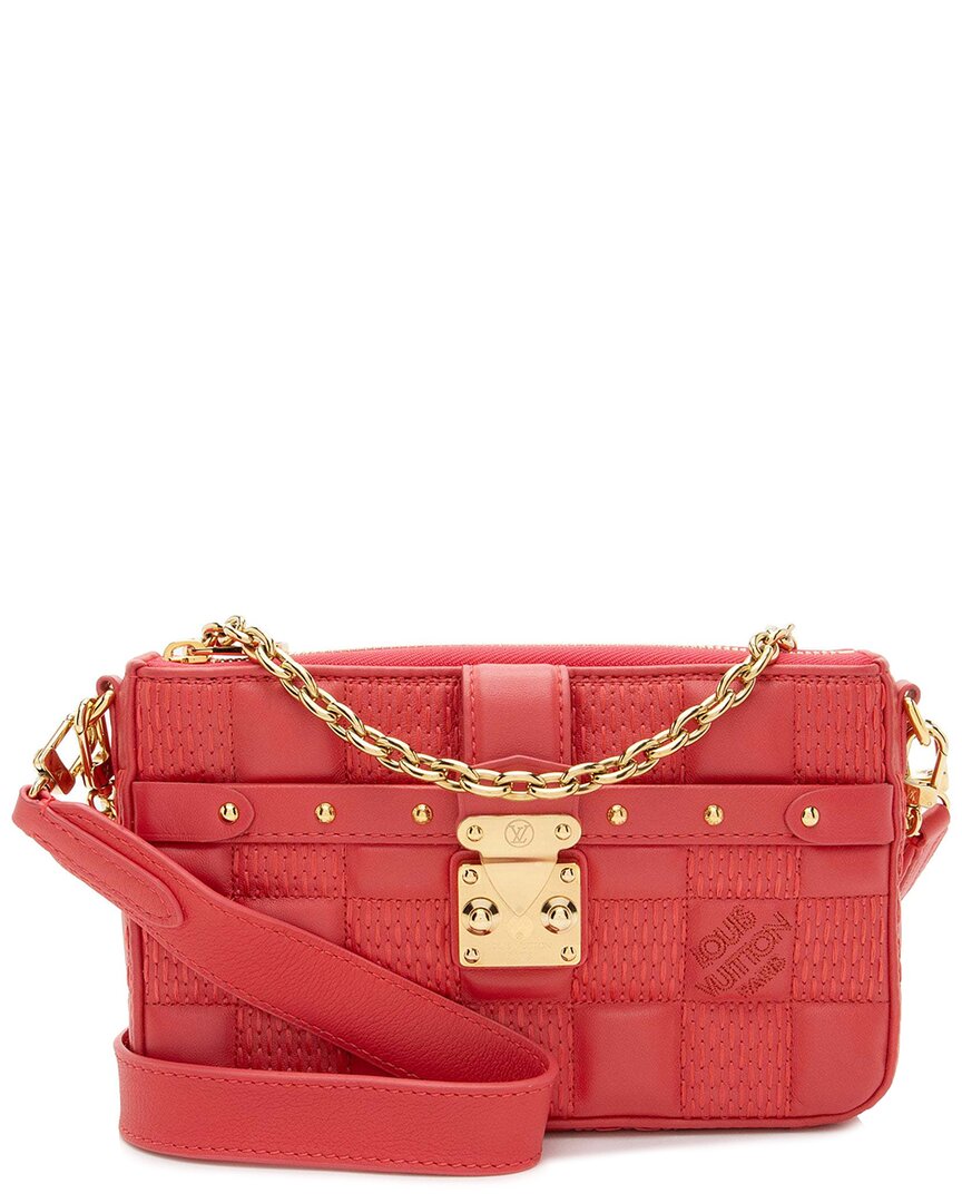 Pre-owned Louis Vuitton Red Damier Quilt Troca Pochette (authentic Pre-loved)