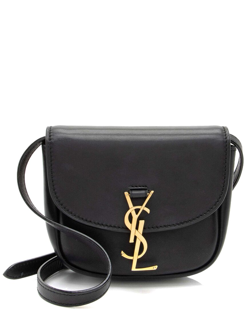 Saint Laurent Black Calfskin Monogram Kaia Mini Shoulder Bag (authentic Pre- Loved)