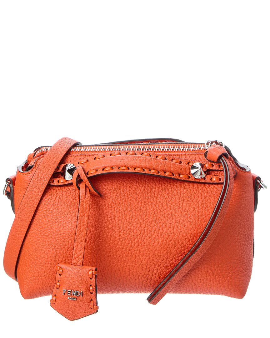 Fendi By The Way Selleria Mini Leather Satchel In Orange