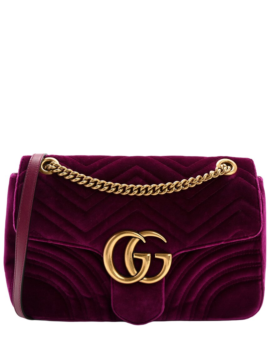 Gucci Fuchsia Matelasse Leather Medium Gg Marmont Shoulder Bag (authentic Pre-  Loved)