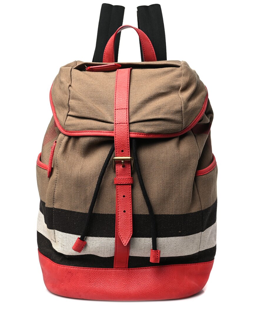 Burberry Red Mega Check Canvas Drifton Backpack (authentic Pre-loved)